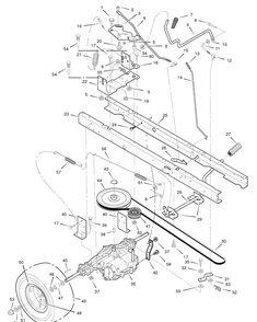 Motion Drive Diagram and Parts List for 385044X51A 2006 Briggs and Stratton Lawn Tractor